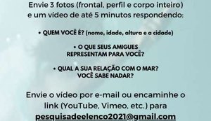 Longa-metragem de Nara Normande e Tião faz pesquisa de elenco buscando jovens do Nordeste