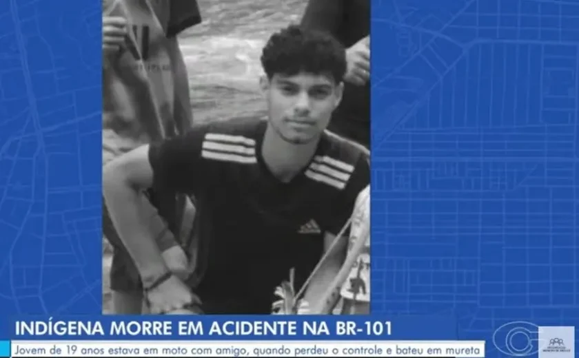 Jovem indígena morre e outro fica ferido em acidente de moto na BR-101, em Joaquim Gomes