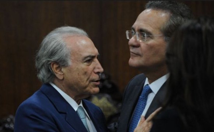 Temer recebe senador Renan Calheiros no Palácio do Planalto