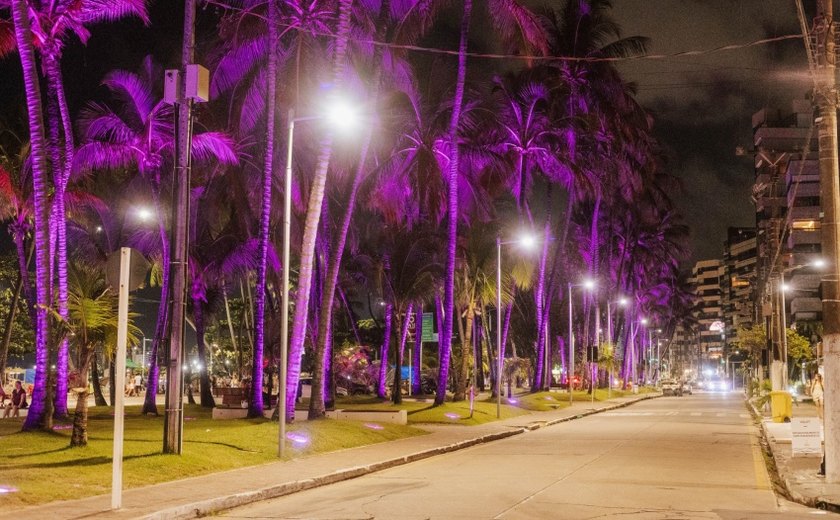 Maceió ganha luz lilás em defesa das mulheres