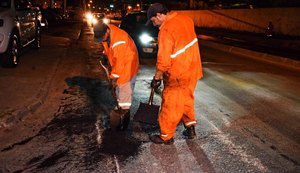 Serviços noturnos de recuperação de via seguem na Mangabeiras