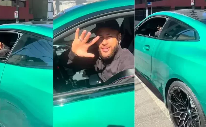Craque Neymar Jr. impressiona com BMW M4 de quase R$ 1 milhão antes de jogo do Santos