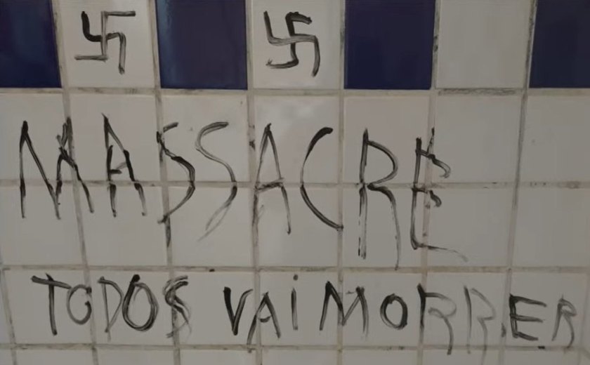 Após pichações nazistas e ameaça de massacre, adolescente é apreendido em escola de Penedo