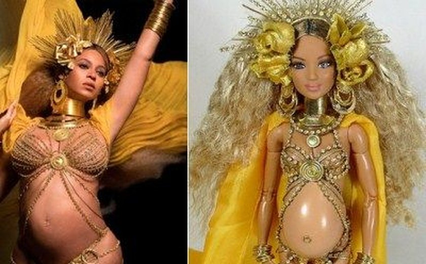 Beyoncé, grávida dos gêmeos no Grammy Awards, vira boneca