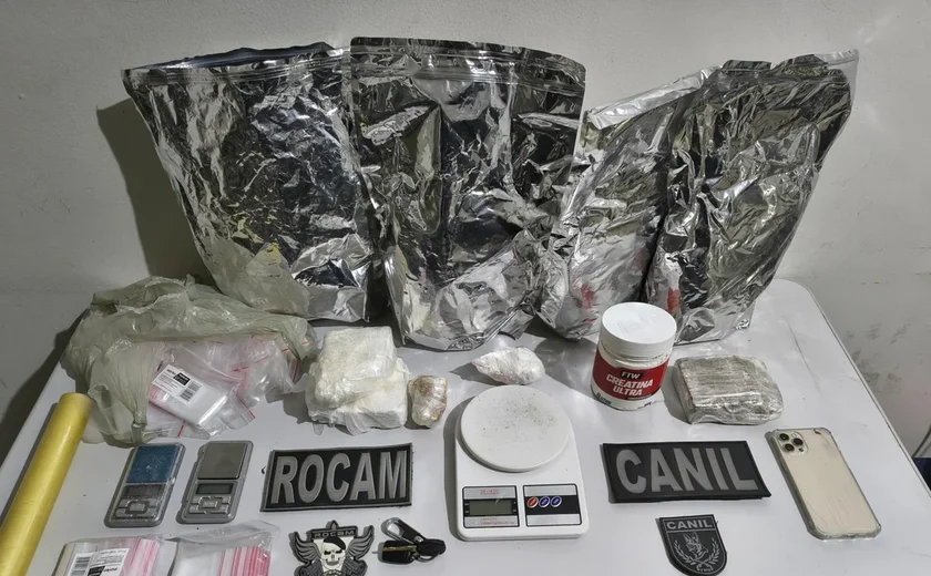 PM apreende 25 armas e 22 quilos de drogas em uma semana em Alagoas