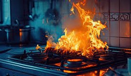 Panela pega fogo  e moradores acionam Bombeiros em Maceió