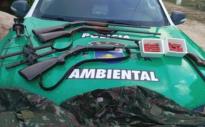 Em operação ambiental, PM/AL apreende armas e resgata animais no Litoral Norte