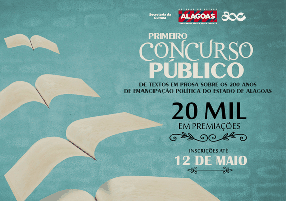 Secult prorroga inscrições para concurso de textos sobre os 200 anos de AL