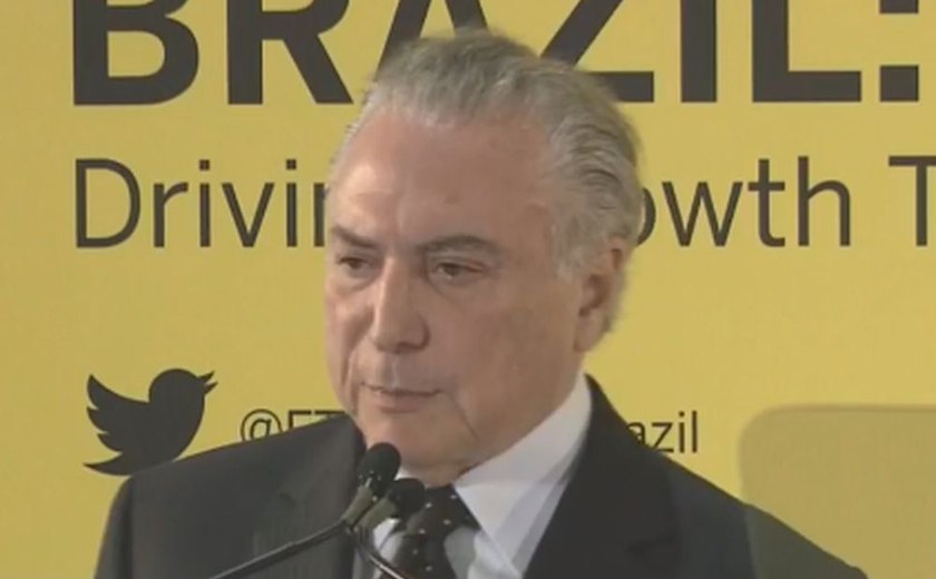 Michel Temer diz nos Estados Unidos que Brasil é 'destino seguro para negócios'