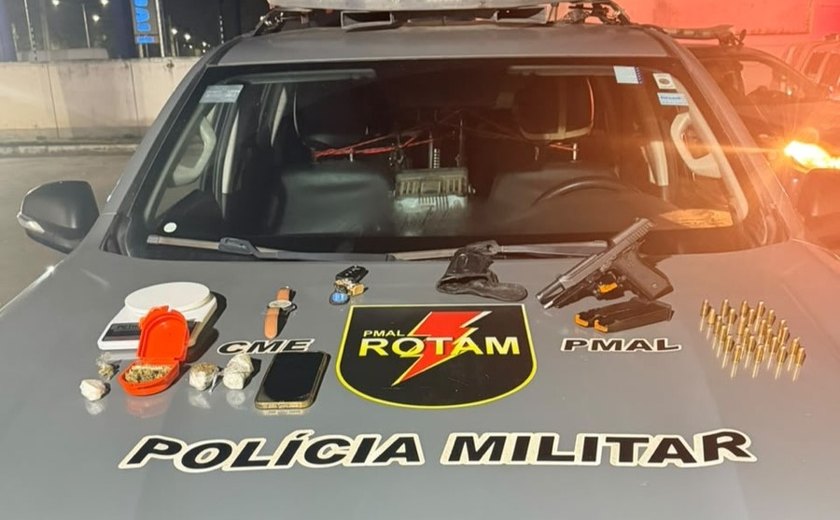 PM apreende drogas e arma de fogo em ocorrências em Maceió e Arapiraca