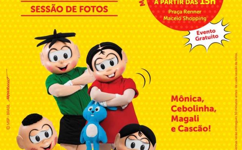 Maceió Shopping promove encontro com personagens da Turma da Mônica