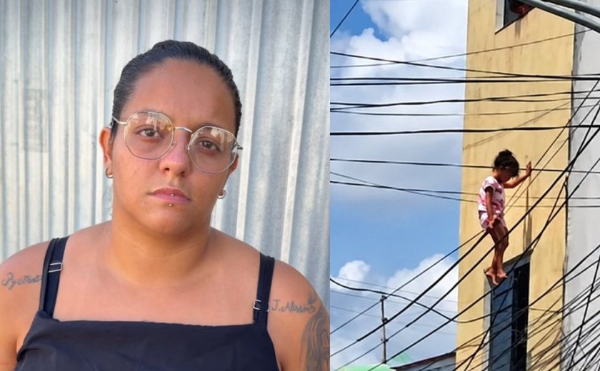 Mãe agradece a policial que salvou filha pendurada em fios de alta tensão em Alagoas