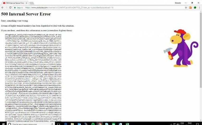 YouTube apresenta erros e instabilidade na tarde desta segunda-feira