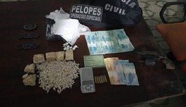 PM apreende arma de fogo e drogas em Arapiraca