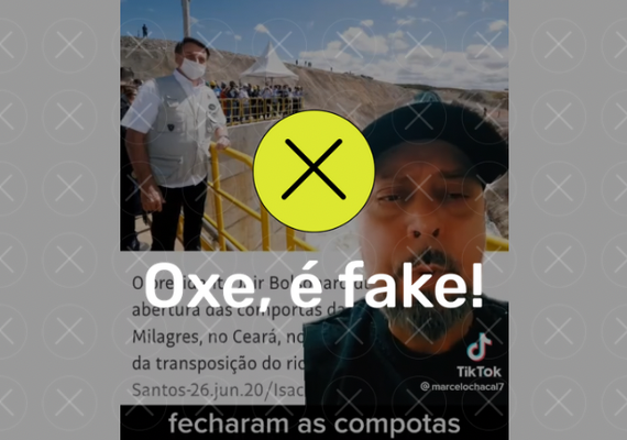 É falso: Lula não fechou comportas da Transposição do São Francisco