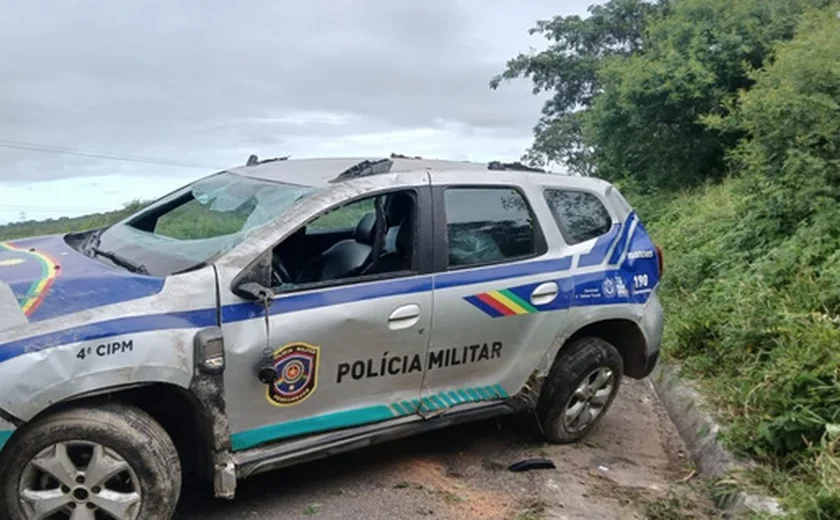 Cavalo solto na estrada provoca acidente envolvendo viatura da PM de Pernambuco