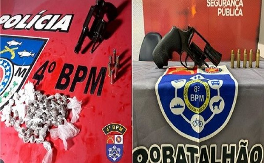 Batalhões apreendem armas de fogo e aparelhos de jogos de azar