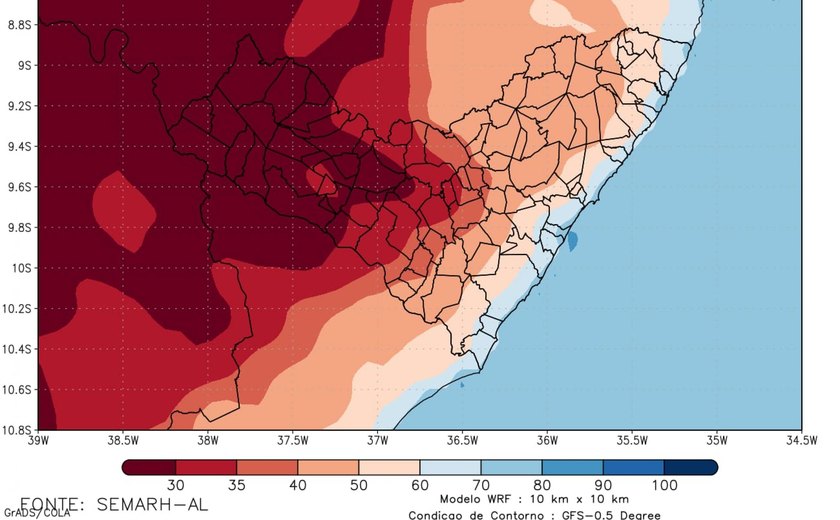 Semarh faz alerta de baixa umidade no Sertão de Alagoas