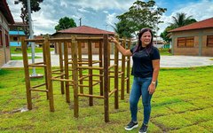 Playground está sendo instalado na Praça de Santa Luzia