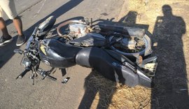 Motociclista e garupa ficam feridos após colisão em Palmeira dos Índios