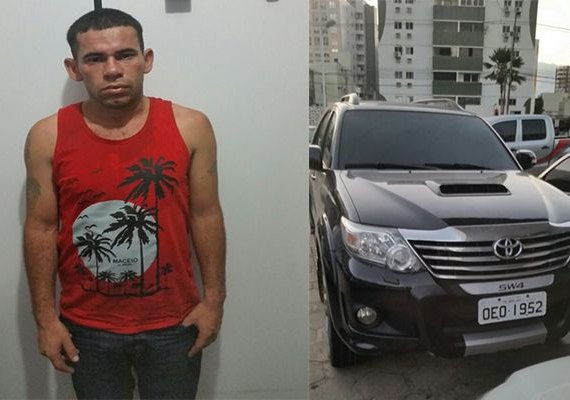 Suspeito dorme em veículo roubado em Garanhuns e é detido em Maceió
