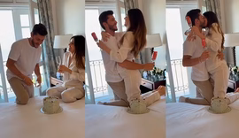 Camila Queiroz e Klebber Toledo anunciam sexo do primeiro filho