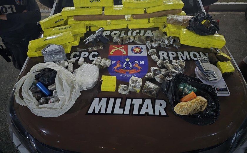 PM/AL apreende 16 armas de fogo e quase 80 quilos de drogas