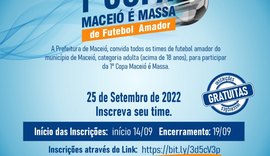 Terminam nesta 2ª inscrições para 1ª Copa Maceió é Massa com competição que começa domingo (25)