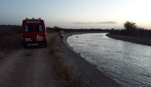 Cavalos são resgatados após caírem no Canal do Sertão