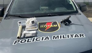 PM prende homem com cocaína e pistola em residência no Salvador Lyra