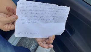 Vítima de violência doméstica pede ajuda através de bilhete e suspeito é preso em seguida