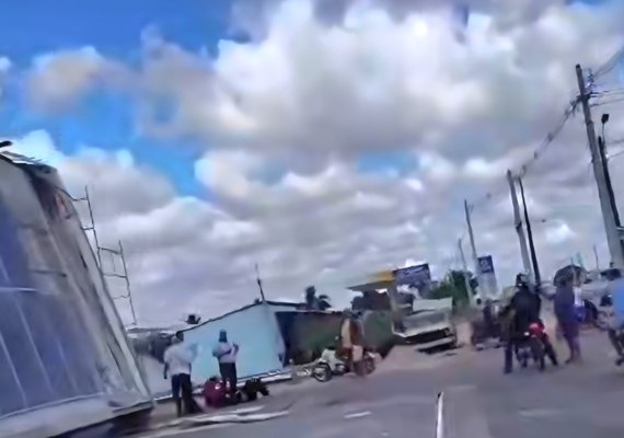 Estrutura gigante desaba em posto de combustíveis e deixa feridos em Craíbas