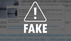 É falso que laboratório não tenha identificado vírus da Covid-19 em testes positivos