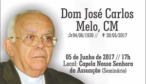 Missa de Sétimo dia de Dom José Carlos será na próxima segunda-feira