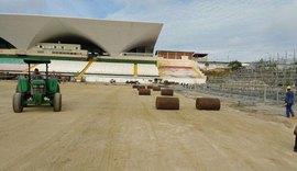 A 36 dias da estreia na Libertadores, Flamengo coloca gramado na Ilha