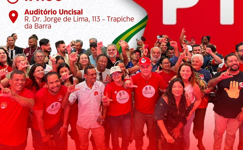 PT Alagoas empossa nova direção estadual e municipal neste sábado (6)