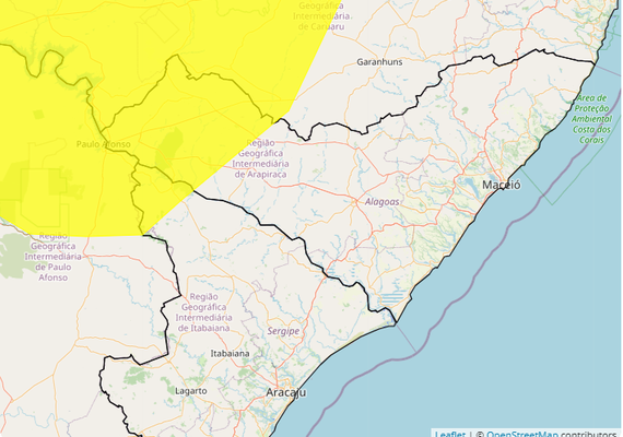 Inmet emite alerta de baixa umidade para 16 municípios do sertão de Alagoas