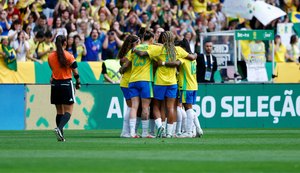 Com golaço de bicicleta da alagoana Geyse, Brasil vence Argentina por 3x1