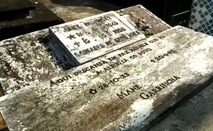 Restos mortais de Garrincha somem de cemitério em Magé, interior do RJ