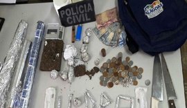 PC estoura 'boca de fumo', detém três suspeitos e apreende menor em Arapiraca