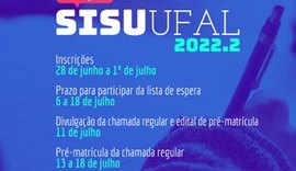 Lista de convocados no Sisu e edital de pré-matrícula da Ufal serão publicados segunda