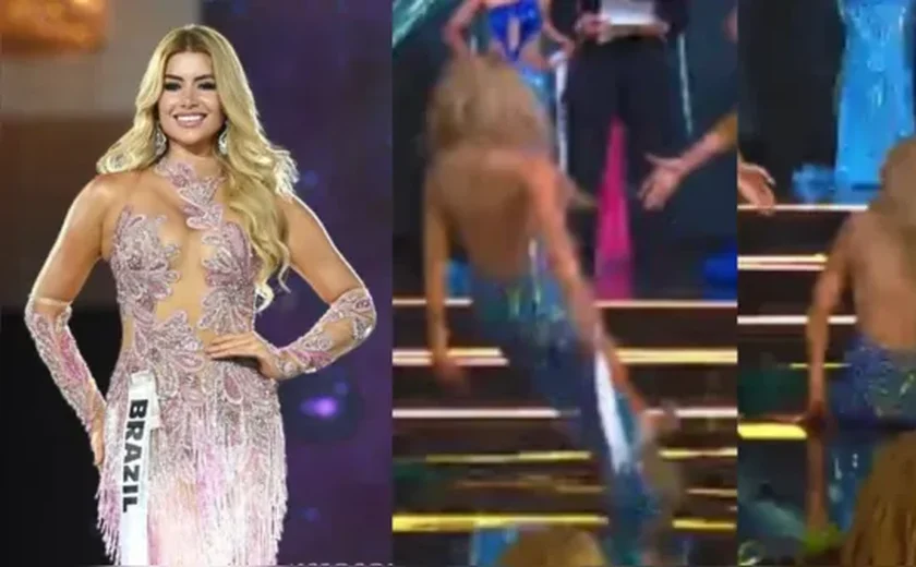 Miss Brasil cai ao vivo na final de concurso no Egito; veja vídeo