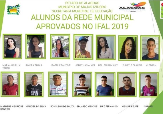 Educação de Major  comemora número de alunos aprovados no Teste Seleção do IFAL