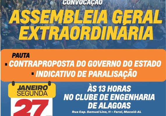 Sindpol realiza assembleia geral para categoria decidir sobre contraproposta do governo