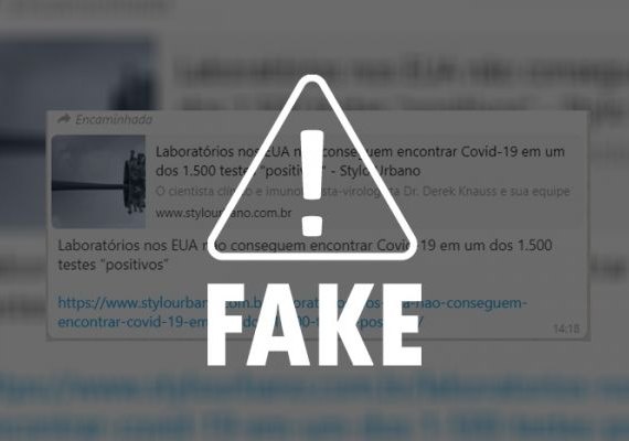É falso que laboratório não tenha identificado vírus da Covid-19 em testes positivos