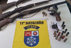 Homem é preso pela Polícia Militar com armas e munições na zona rural de Piaçabuçu