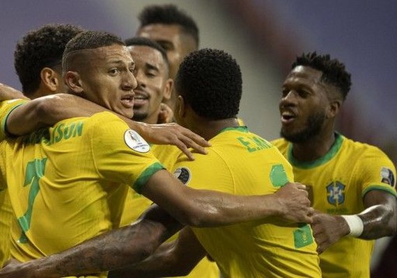 Com gols de Marquinhos, Neymar e Gabigol, Brasil vence a Venezuela na estreia