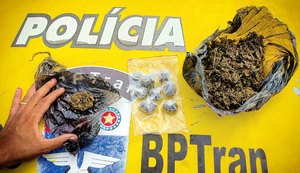 Homem usa dinheiro de auxílio emergencial para comprar drogas e é detido pelo BPTran