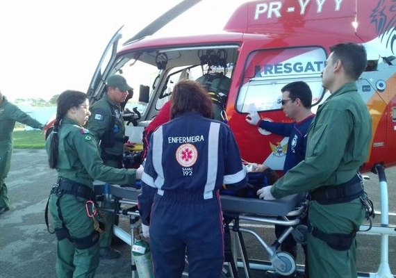 Samu Aeromédico socorre duas crianças no interior de Alagoas