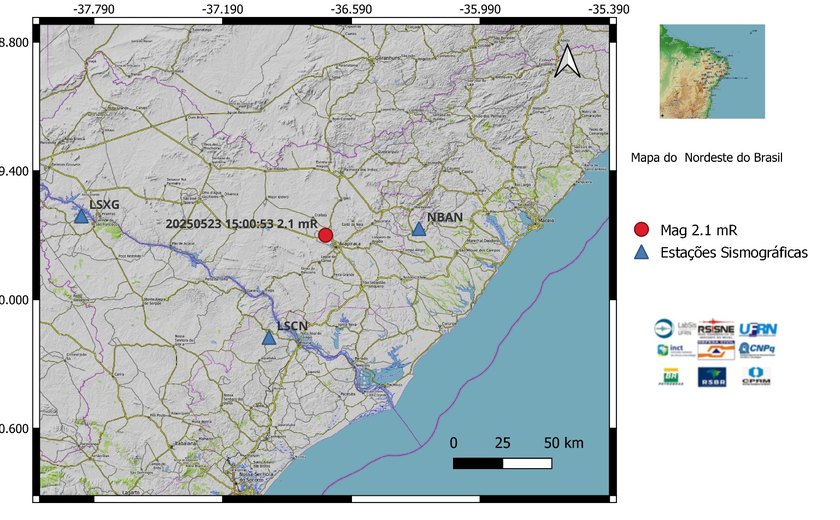 LabSis registra novo tremor de terra em Arapiraca